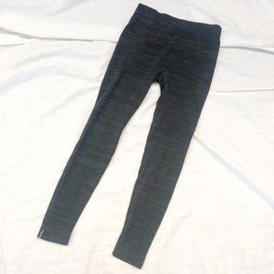 NAUTICA Black Space Dye Stripe Stretch Leggings SM